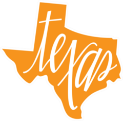 Texas State Outline And Hand Lettering Sticker