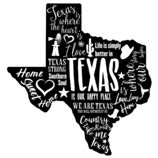 Texas State Silhouette Lettering Sticker