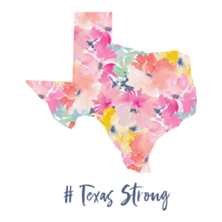 #Texas Strong Cute Floral Art Sticker