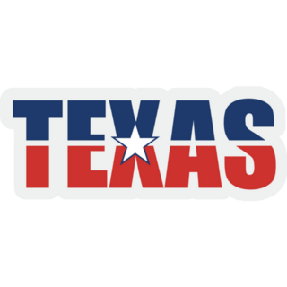 Texas Text With A Star In The Middle Sticker