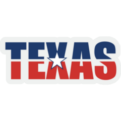 Texas Text With A Star In The Middle Sticker