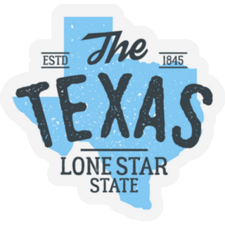 Texas - The Lone Star State Blue Lettering Illustration Sticker