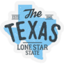 Texas - The Lone Star State Blue Lettering Illustration Sticker
