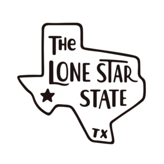 Texas, The Lone Star State Hand Drawn Lettering Sticker