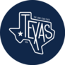 Texas The Lone Star State Monochrome On Blue Sticker