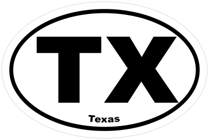 Texas Tx Oval Sticker