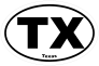 Texas Tx Oval Sticker