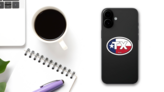 Texas Tx State Flag Oval Sticker on a Phone (New) example