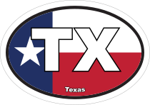 Texas Tx State Flag Oval Sticker