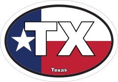 Texas Tx State Flag Oval Sticker