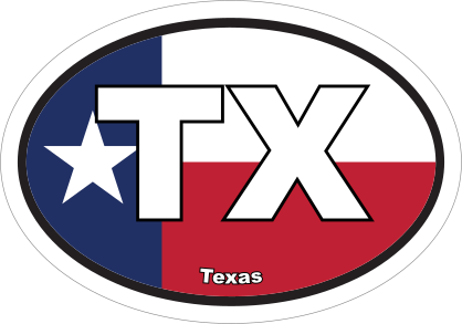 Texas Tx State Flag Oval Sticker