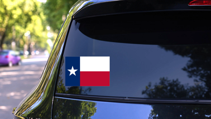 Texas Tx State Flag Sticker on a Rear Car Window (New) example