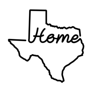 Texas Us State Outline Map With The Word Home Sticker