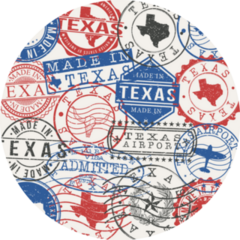 Texas Usa Set Of Stamps Travel Passport Sticker