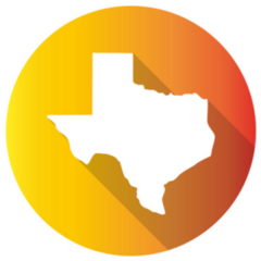 Texas Usa Symbol Map Gradient Color Banner Sticker