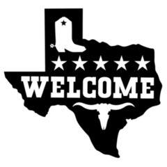 Texas Welcome  With Bull Skull And Cowboy Boots Sticker
