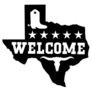 Texas Welcome With Bull Skull And Cowboy Boots Sticker