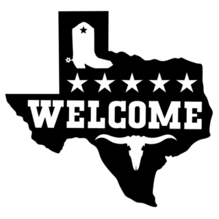 Texas Welcome  With Bull Skull And Cowboy Boots Sticker