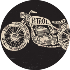 Text Filled Vintage Motorcycle Sticker