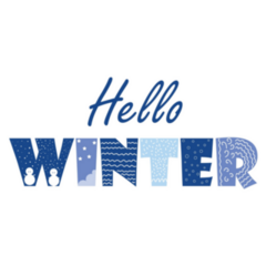 Text Hello Winter Illustration Sticker