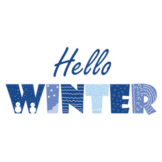 Text Hello Winter Illustration Sticker