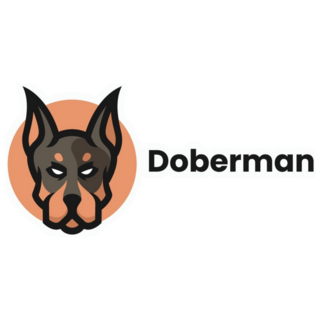 Text Logo Doberman Sticker