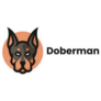 Text Logo Doberman Sticker