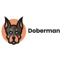 Text Logo Doberman Sticker