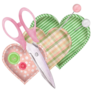 Textile Hearts Sewing Sticker