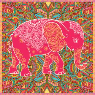 Textile Pattern Elephant Sticker