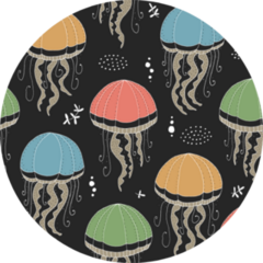 Texture With Jellyfishes Pattern Sticker
