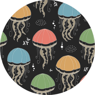 Texture With Jellyfishes Pattern Sticker