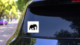 Textured Elephant Sticker on a Rear Car Window (New) example