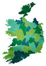 Textured Map of Ireland Sticker