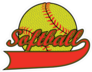 Textured Softball With Banner Sticker