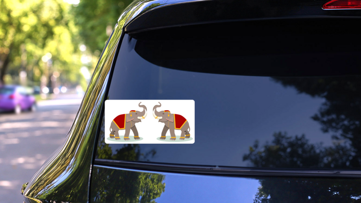 Thai Elephants Sticker on a Rear Car Window (New) example
