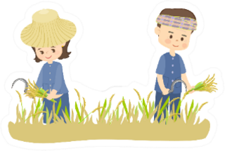 Thai Farmer Landscaper Character Sticker