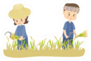 Thai Farmer Landscaper Character Sticker