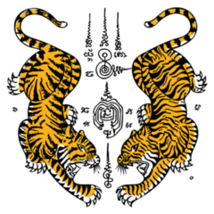 Thai Tiger Tattoo Sticker