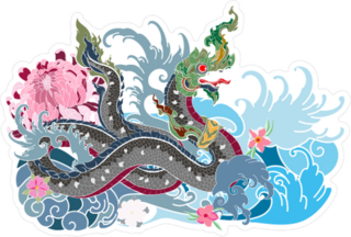 Thai Traditional Snake and Dragon Sticker