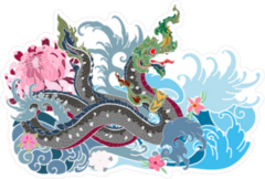 Thai Traditional Snake and Dragon Sticker