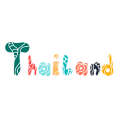 Thailand Colorful Hand Lettering Poster Sticker