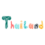 Thailand Colorful Hand Lettering Poster Sticker