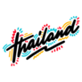 Thailand Colorful Handwritten Lettering Sticker