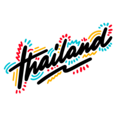 Thailand Colorful Handwritten Lettering Sticker