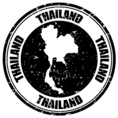 Thailand Country Black Rubber Stamp Sticker