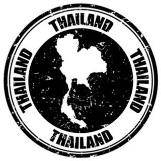 Thailand Country Black Rubber Stamp Sticker