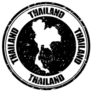 Thailand Country Black Rubber Stamp Sticker