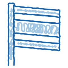 Thailand Flag On Flagstaff Sketch Icon Sticker