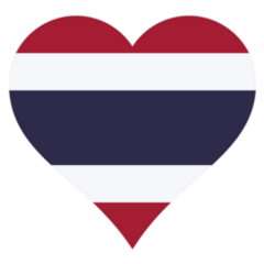 Thailand Heart Flag Sticker